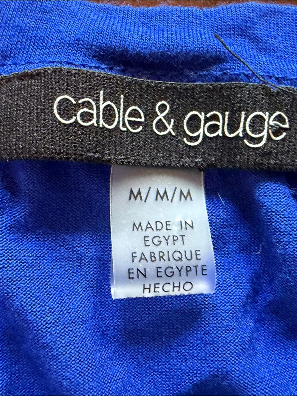 Cable & Gauge Pullover Top Blue Coastal Minimalist Basic Layering Capsule M - Picture 5 of 6
